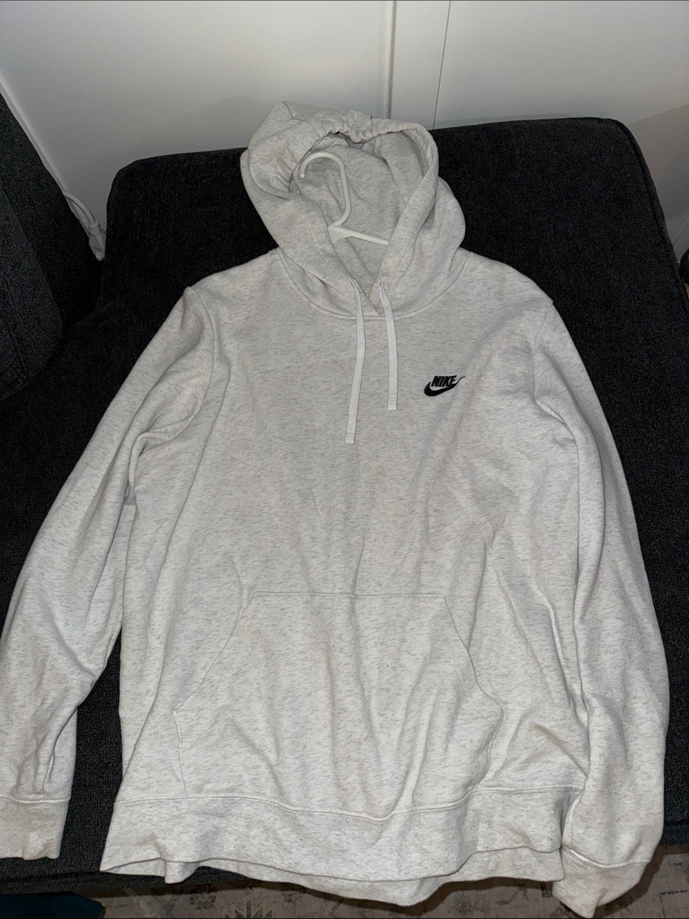 Nike woman’s or men’s Heather Light Gray Pullover Hoodie